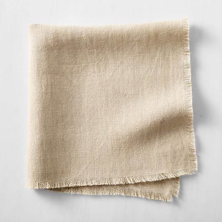 Fringed Napkins, 20&amp;quot; X 20&amp;quot;, Set of 4, Parchment | Williams-Sonoma