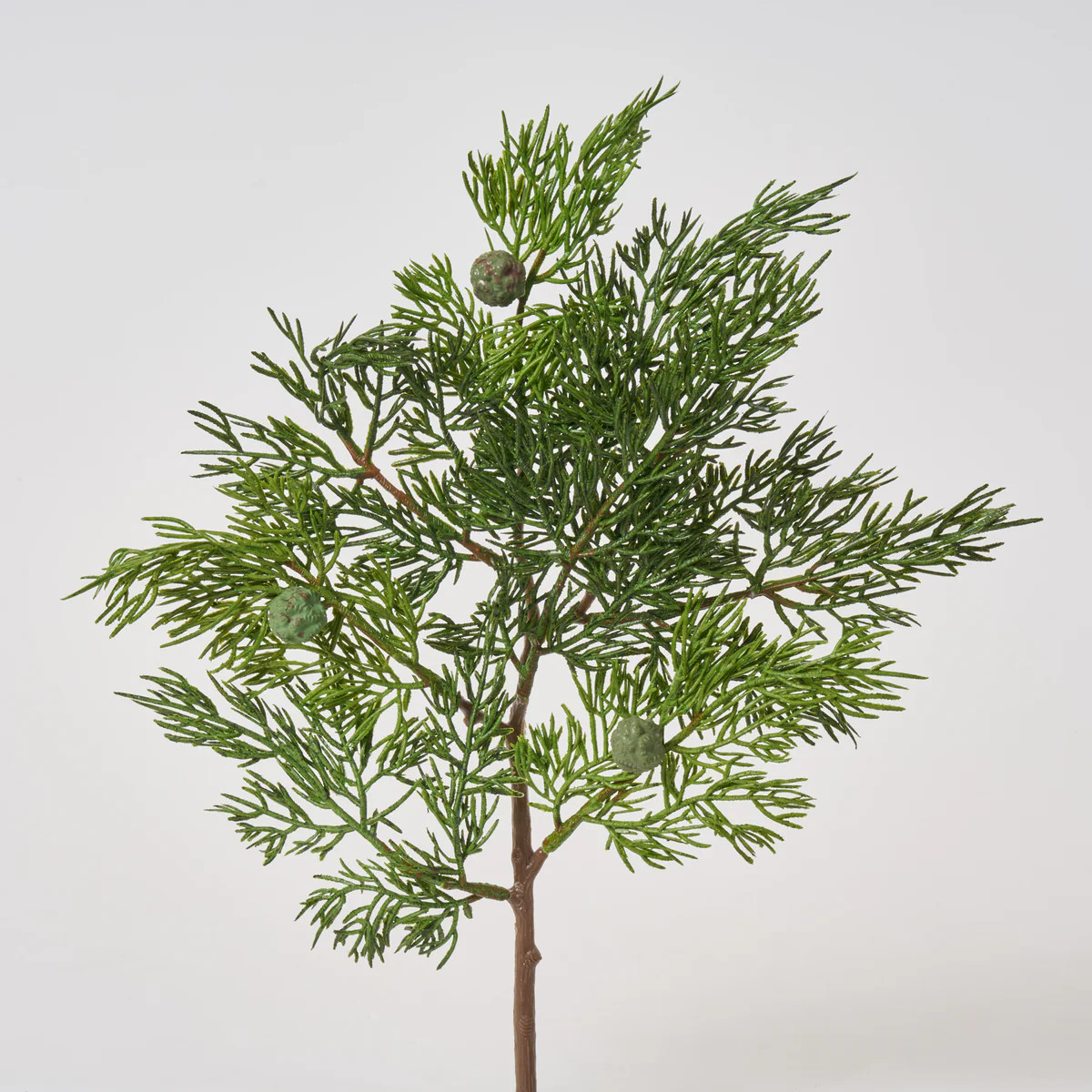 Green Juniper Branch Spray Christmas Faux Greenery Stem  - 14" | Darby Creek Trading