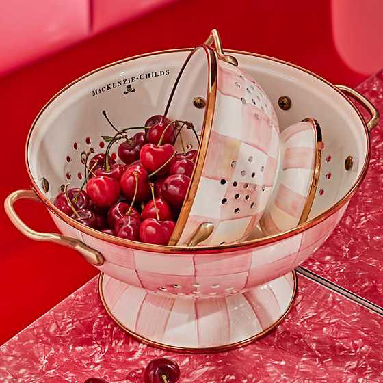 Rosy Check Large Colander | MacKenzie-Childs