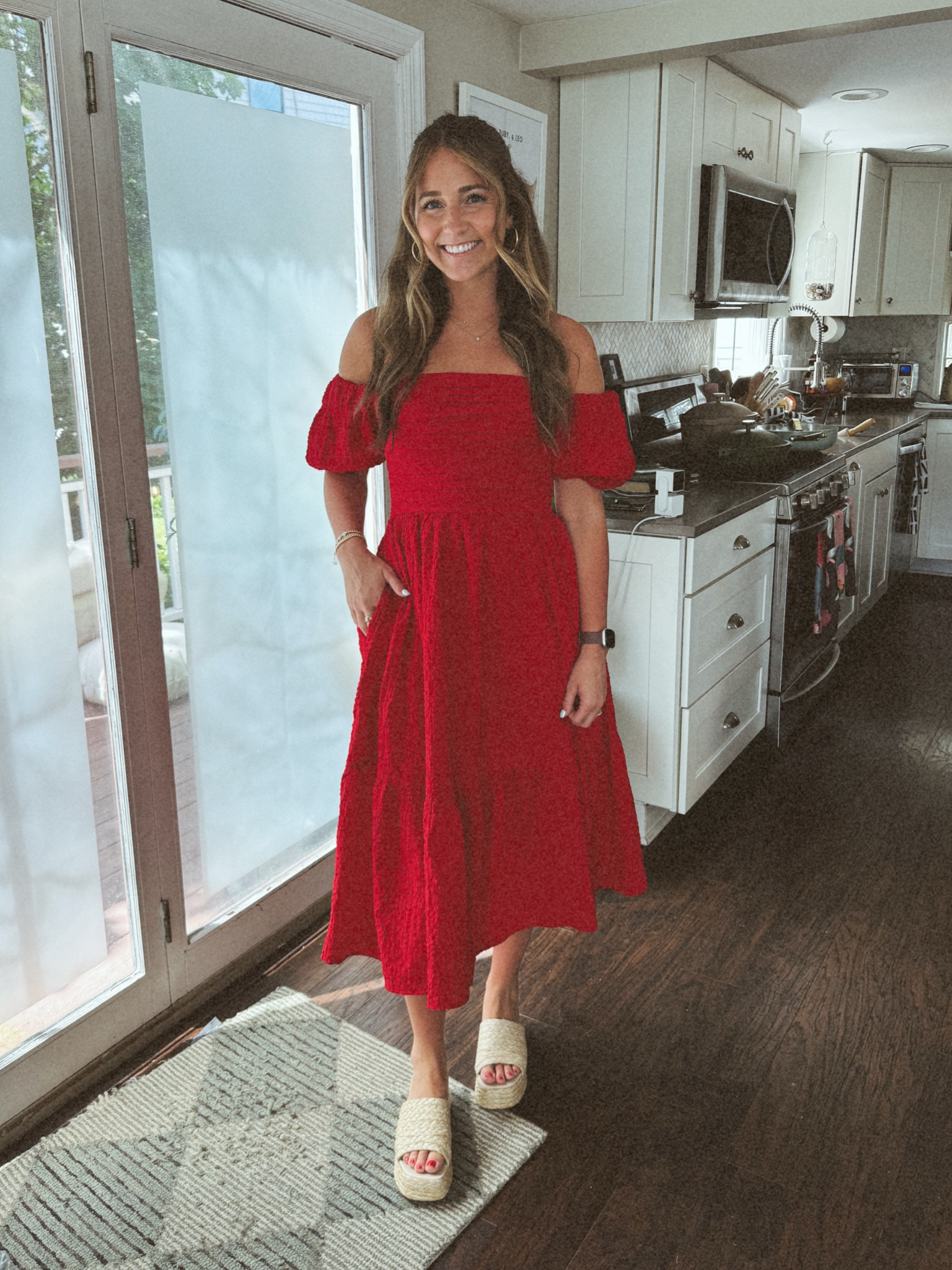 This dress is so gorgeous! It’s on sale - use code DRESSFEST for an extra 15% off! 
Size small in dress
True size in shoes


#LTKFindsUnder50 #LTKSaleAlert #LTKFindsUnder100