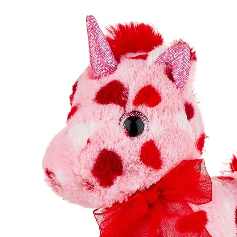 Valentine's Day Pink Unicorn Plush, 7 in, by Way To Celebrate - Walmart.com | Walmart (US)