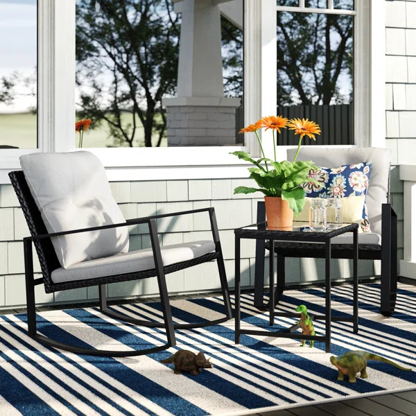 Bickel Metal 2 - Person Seating Group with Cushions | Wayfair North America