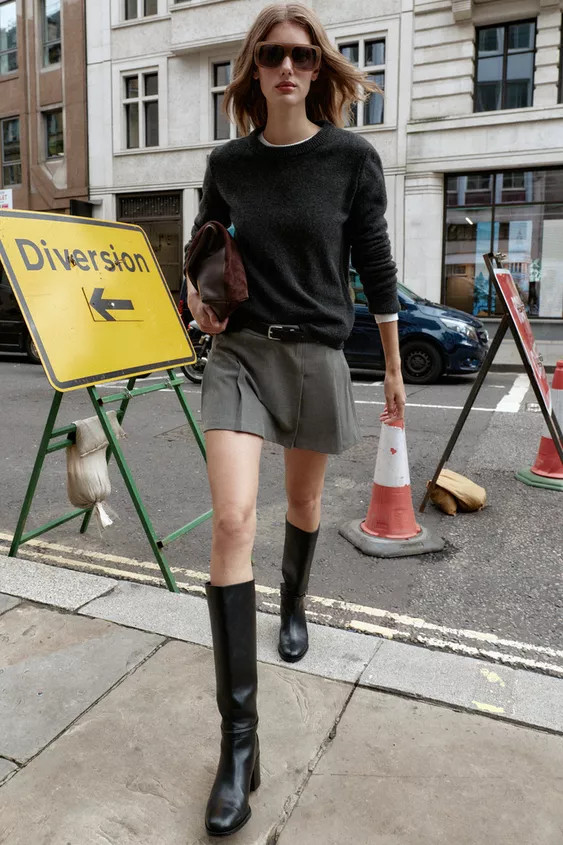 PLEATED BELTED SKORT | Zara US