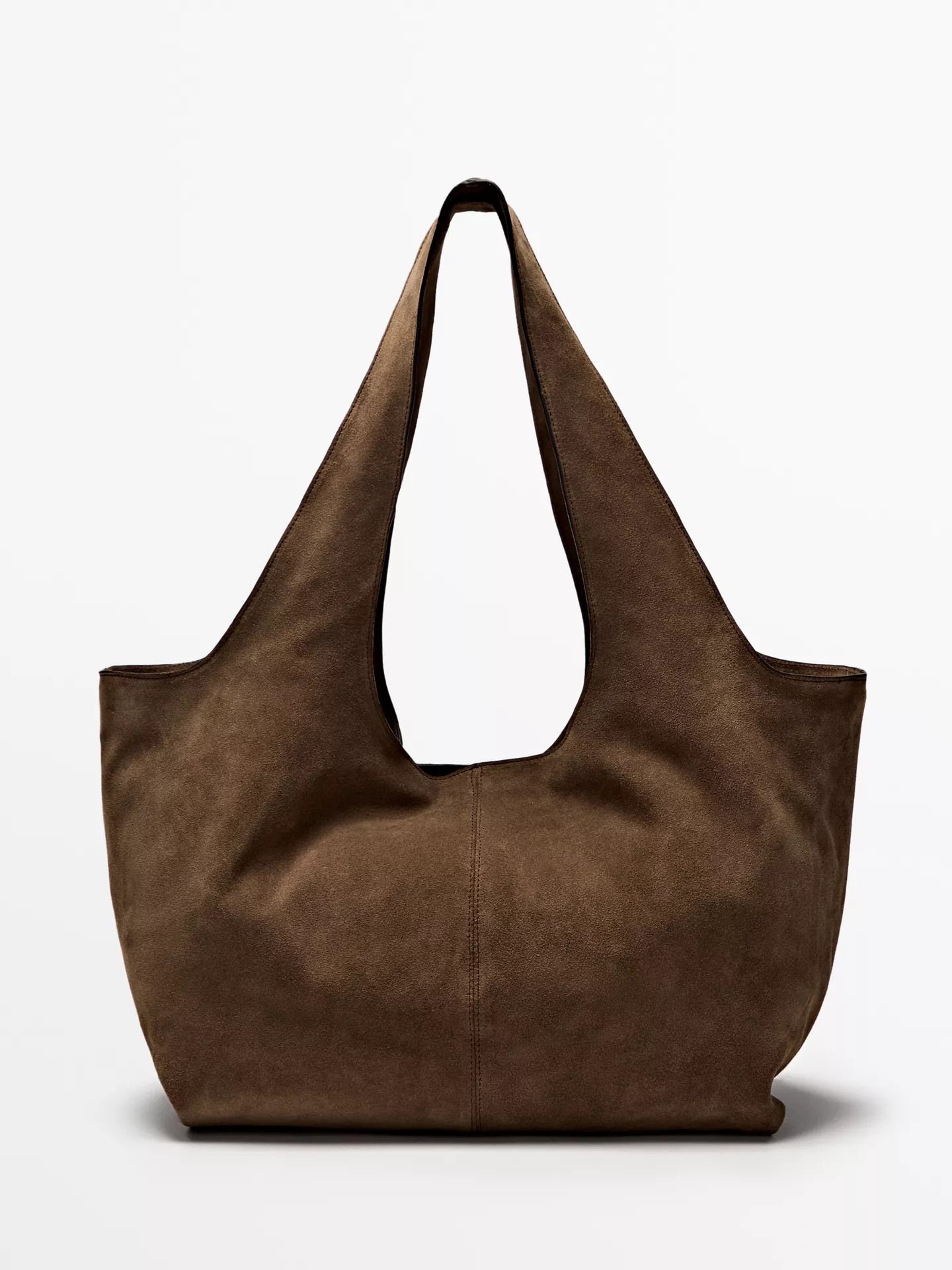 Split leather maxi tote bag | Massimo Dutti UK