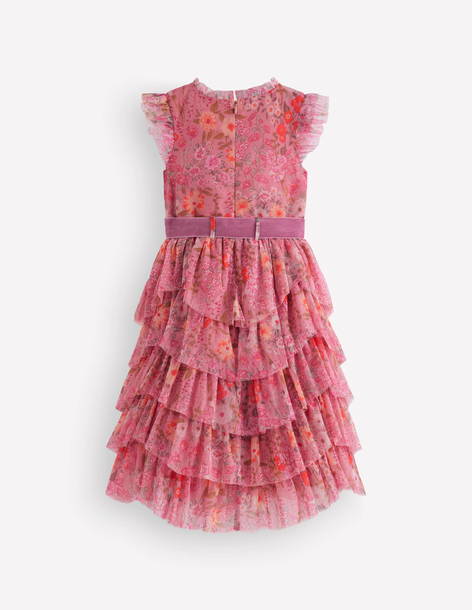 Tiered Tulle Dress-Pink Wildflowers | Boden (US)