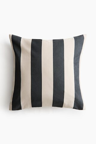 H & M - Cotton Canvas Cushion Cover - Dark Gray/Striped | H&M (US + CA)