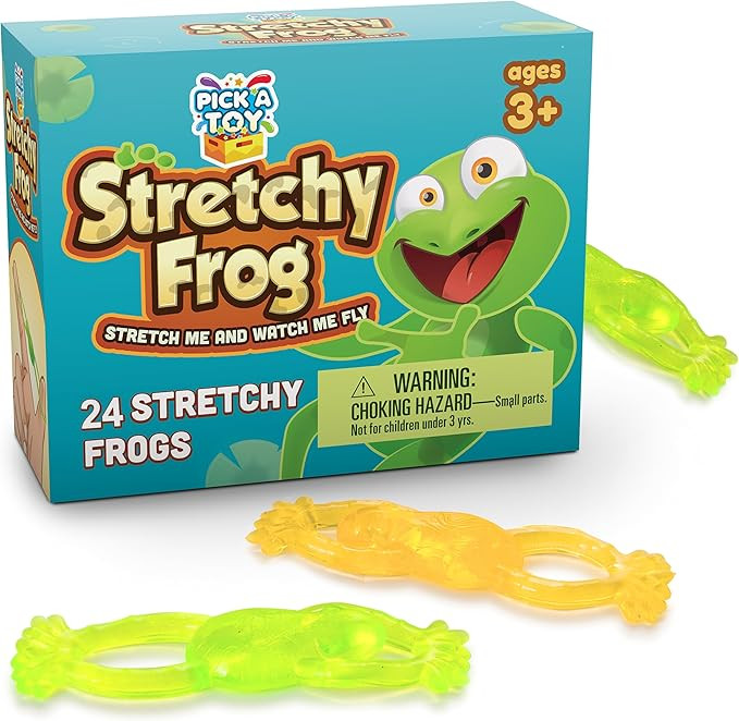 PICK A TOY Slingshot Frog 24 Set, Sticky Toys You Throw At The Wall, Stretchy Wall Climber Toy, E... | Amazon (US)