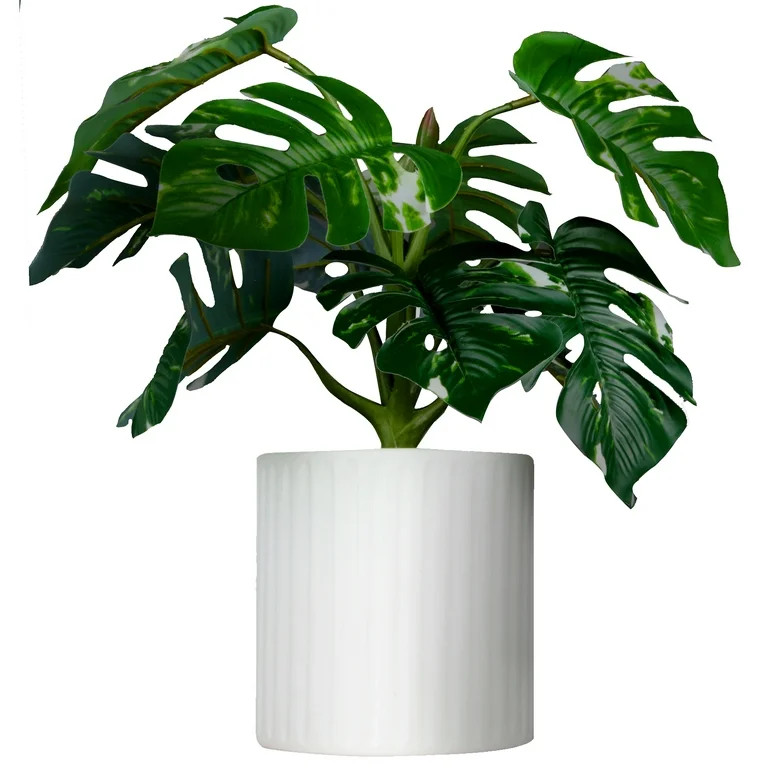 Better Homes&Gardens Faux Monstera With White Vase - Walmart.com | Walmart (US)