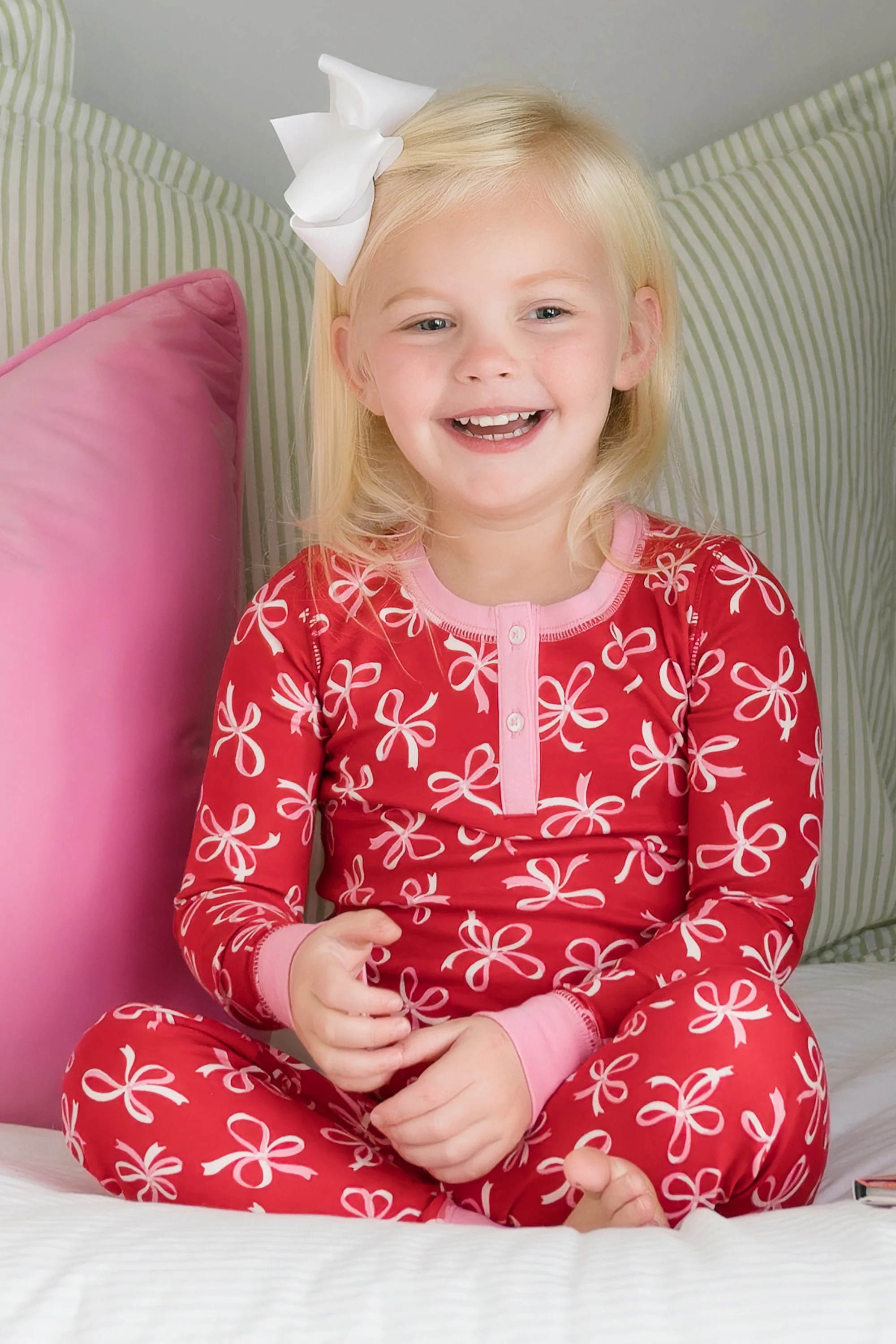 Sara Jane's Sweet Dream Set - Bustling Bows with Hamptons Hot Pink | The Beaufort Bonnet Company