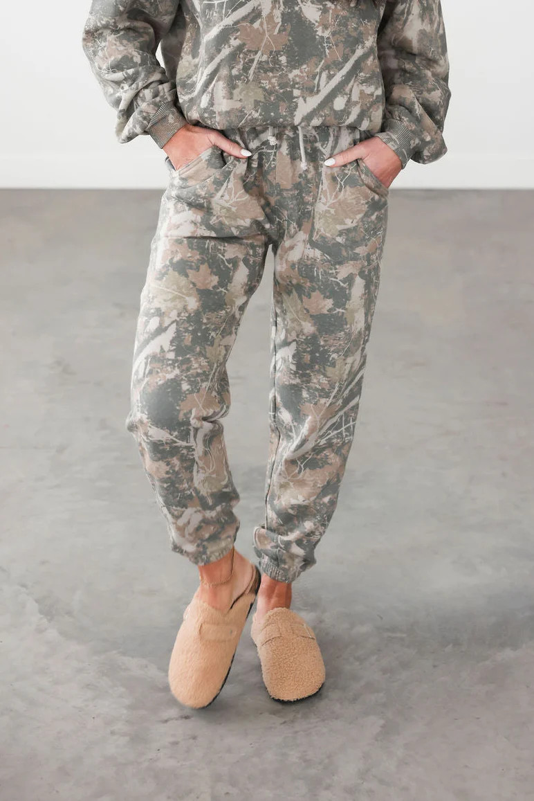 Tobacco Camo Joggers by Lily & Lottie | Lauriebelles