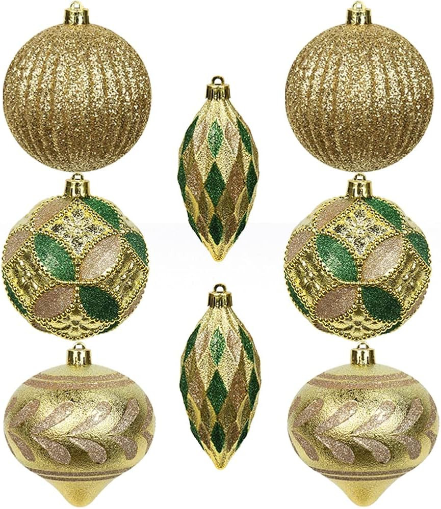 8 adornos de bola de Navidad de 3.94 pulgadas, no se astillan, decoración de árbol de Navidad, bolas | Amazon (US)