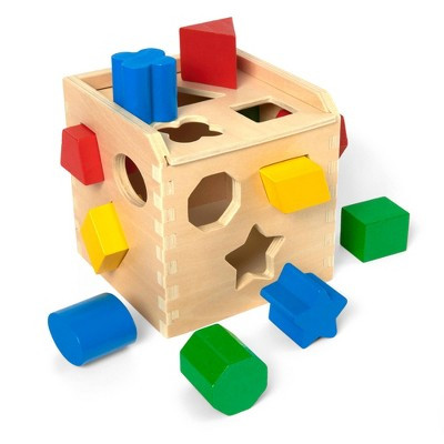 Melissa & Doug Shape Sorting Cube - Classic Wooden Toy With 12 Shapes: Fine Motor Skills Educational Toddlers Toy | Target