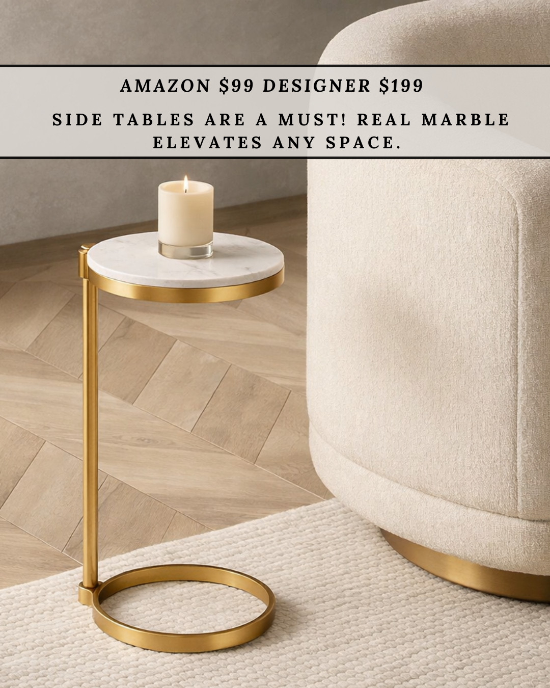 Trending Now — REAL MARBLE SIDE TABLE

The MARBLE SIDE TABLE trend is timeless, and this one delivers that high-end designer look. The real marble top paired with warm brass instantly elevates a living room or reading nook. Amazon is about $99, while similar designer versions are closer to $199 — same elegant look, major savings.

#Amazon #TheHillaryStyle #AmazonHome #DesignerLookForLess #LuxuryForLess #LivingRoomInspo #MarbleDecor #ModernLuxury #HomeUpgrade #AmazonFinds 

 #LTKU #LTKOver40 #LTKHome