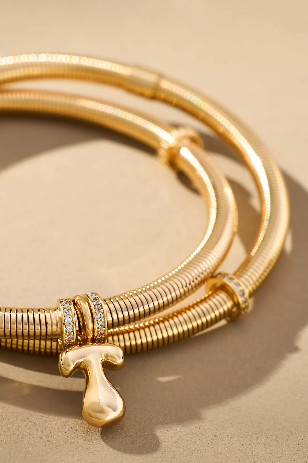 Bubble Letter Monogram Coil Bracelet | Anthropologie (US)
