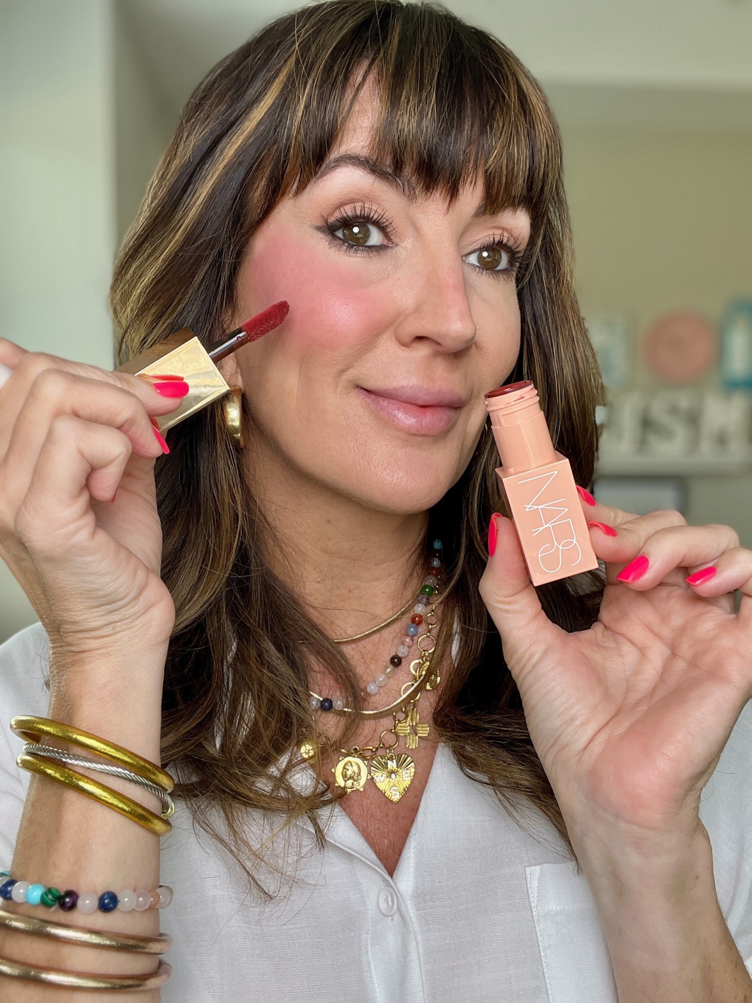 🤗Cheeks look better in this NARS formula! If you prefer a cream or liquid blush, this is what you need. Not streaky and blends in seamlessly. // shade : Insatiable (deep plum)

#LTKOver40 #LTKSaleAlert #LTKBeauty