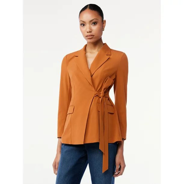 Scoop Women's Side Belt Blazer - Walmart.com | Walmart (US)