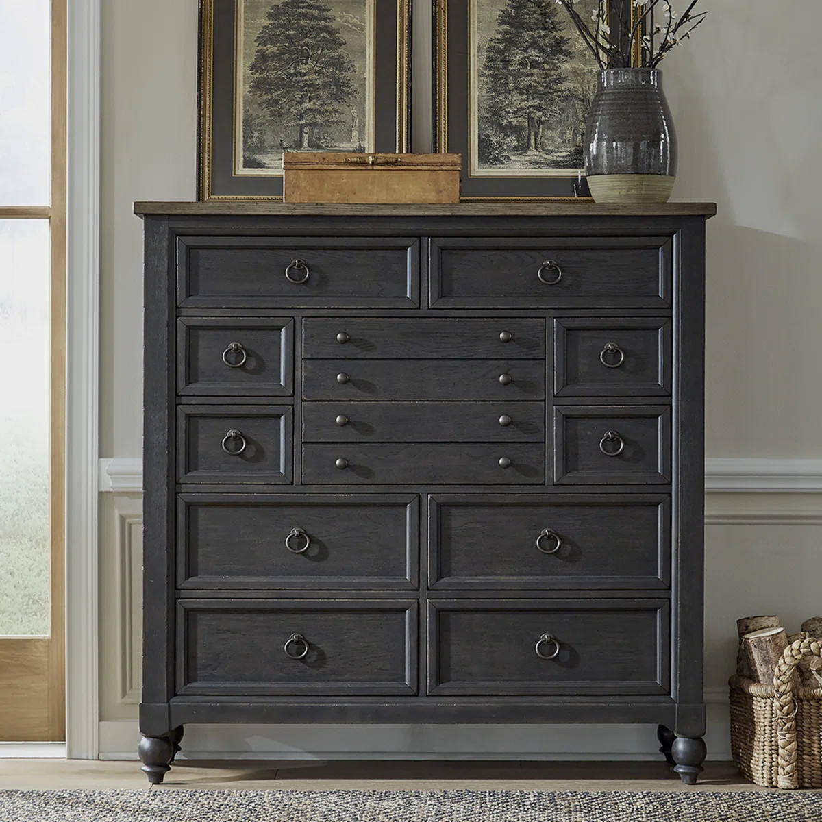 Aisja 12-Drawer Wood Chesser with Felt-Lined Drawers | Wayfair North America