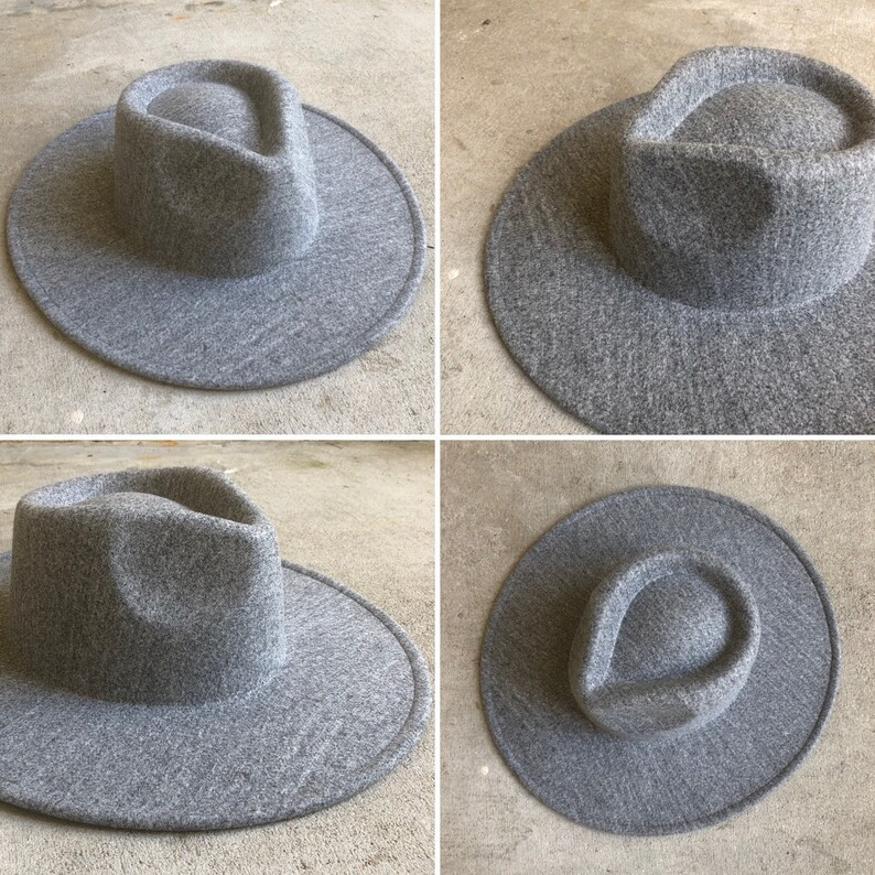 Fedora hat, wide brim hat, vegan felt rancher hat, flat brim hat, stiff brim, fedora for men, fed... | Etsy (US)