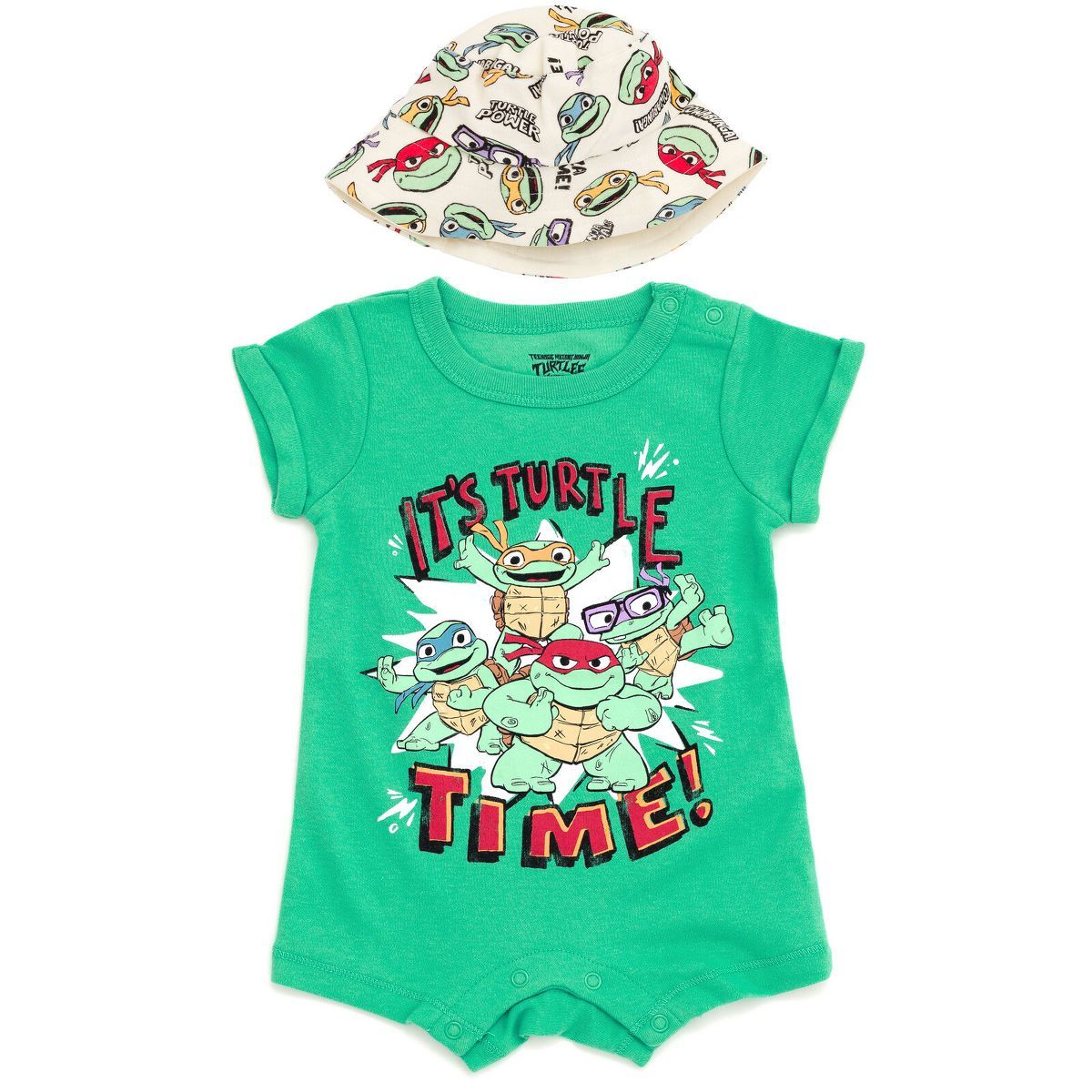 Teenage Mutant Ninja Turtles Donatello Raphael Leonardo Baby Romper and Bucket Sun Hat Newborn to... | Target
