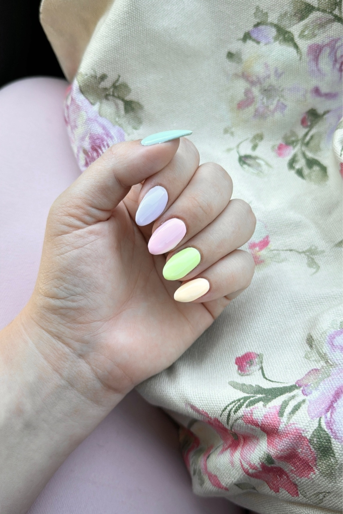 Pretty in pastel! Perfect Easter color Easter nails. Ready for spring nails! Also matches perfectly with my pink leggings and love shack fancy bag 💕

#LTKitbag #LTKSeasonal #LTKstyletip