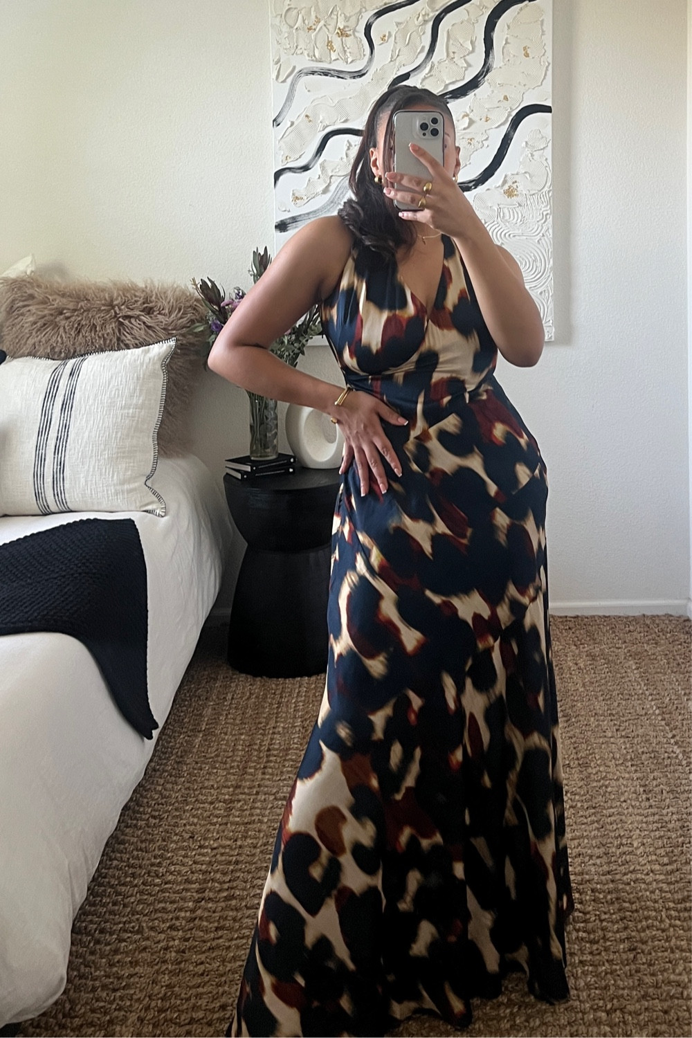 Stunning date night dress. Whether you're going on a love thyself date or with your potential husband this is a show-stopping piece. I'm 5'2 so typically I don't do floor length unless there's a slit but this dress elongates me beautifully. Short…. tall.. thick … slim, anyone can step in this. #datenight

@bananarepublic is still having their F&F sale! 

#LTKsalealert #LTKSale #LTKstyletip