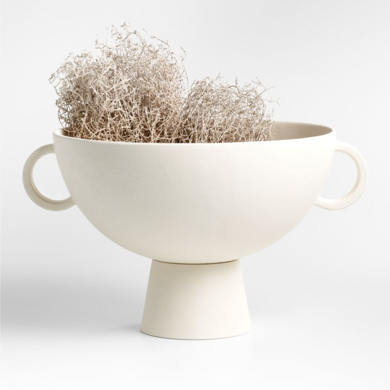 Nerida White Footed Centerpiece Bowl + Reviews | Crate & Barrel | Crate & Barrel