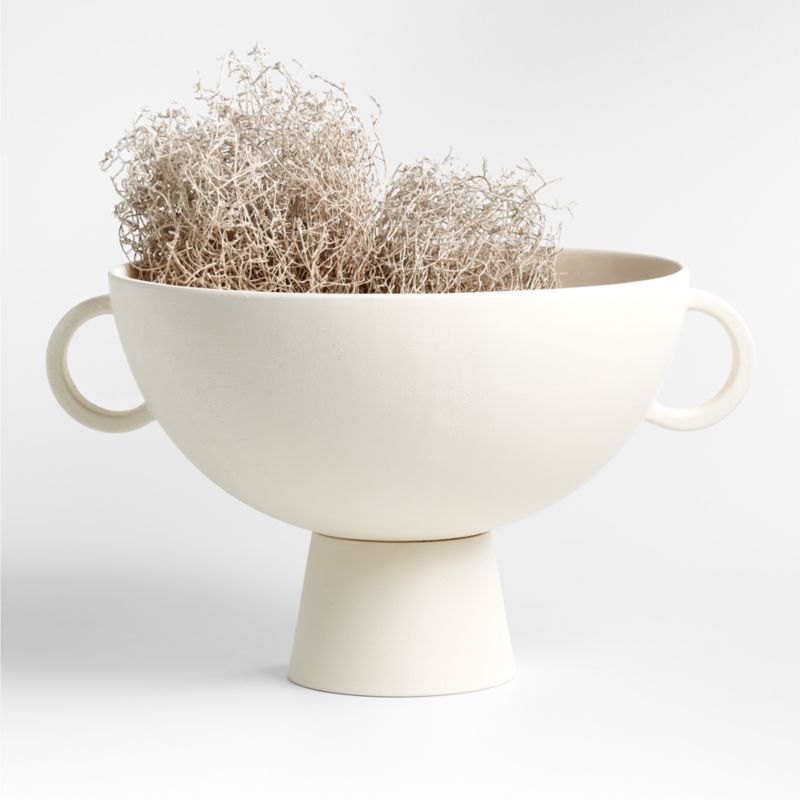 Nerida White Footed Centerpiece Bowl | Crate & Barrel | Crate & Barrel
