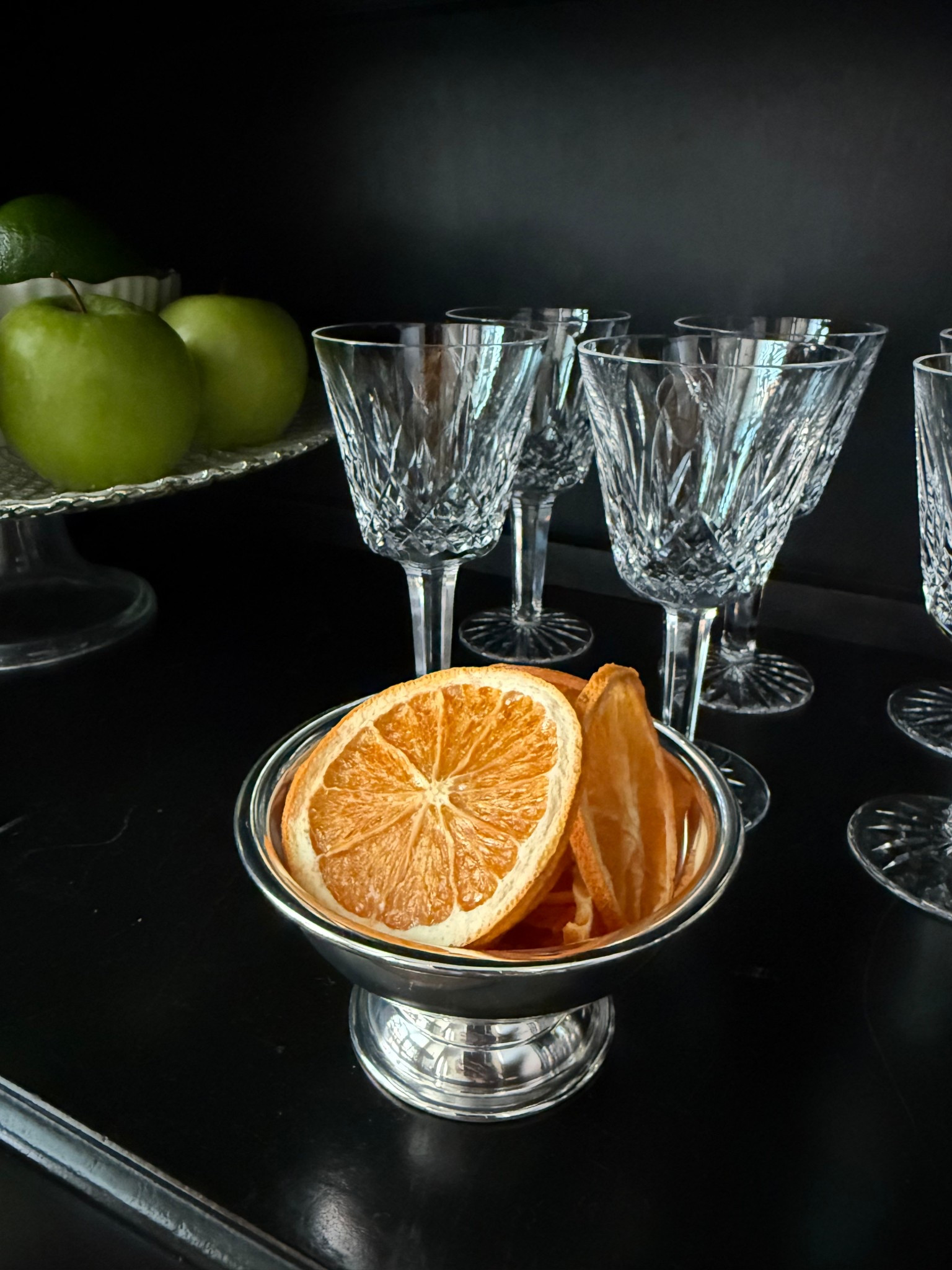 Crystal stemmed glasses, silver footed bowl

#LTKSeasonal #LTKFindsUnder100 #LTKHome