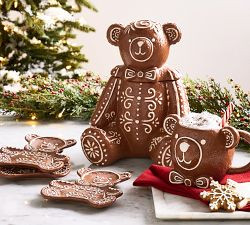Gingerbread Teddy Bear Stoneware Cookie Jar | Pottery Barn (US)