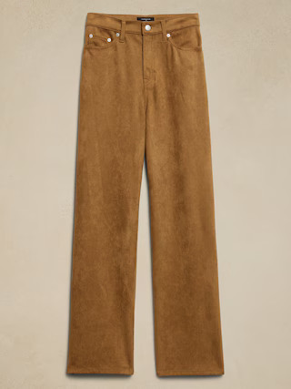 Ultra High-Rise Wide-Leg Vegan Suede Pant | Banana Republic Factory