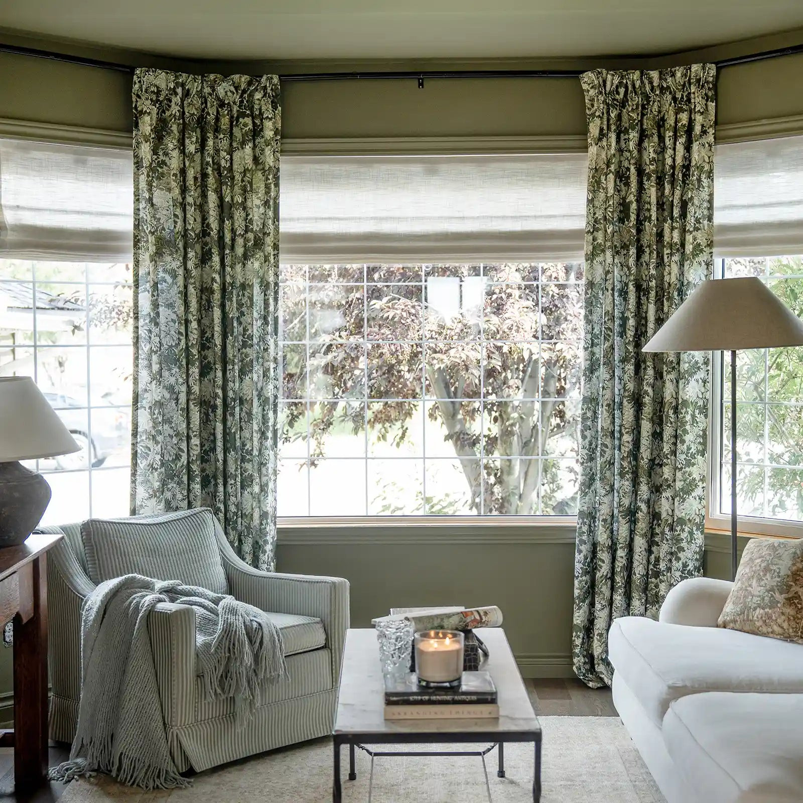 Britt Bengoechea Floral Print Linen Cotton Drapery Pleated | TWOPAGES