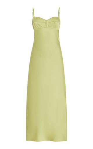 Anna OctoberExclusive Waterlily Bustier Satin Midi Dress$780Color—GreenSize GuideSelect a sizeA... | Moda Operandi (Global)