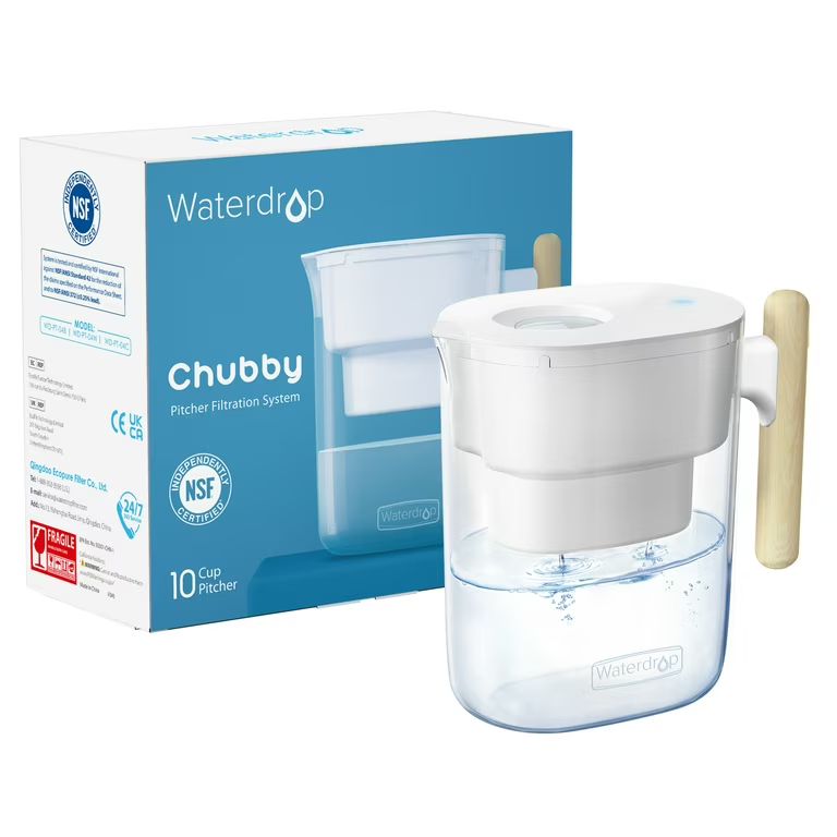 Waterdrop Chubby, 10-Cup 7-stage Water Filter Pitcher with 1 Filter, 200 gallons, 5X Times Lifeti... | Walmart (US)