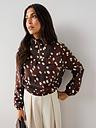 The Very Collection Women's Bambi Print Funnel Neck Lightweight Quatre Zip Jacket, Brown, Size 10, Women | Very (UK)