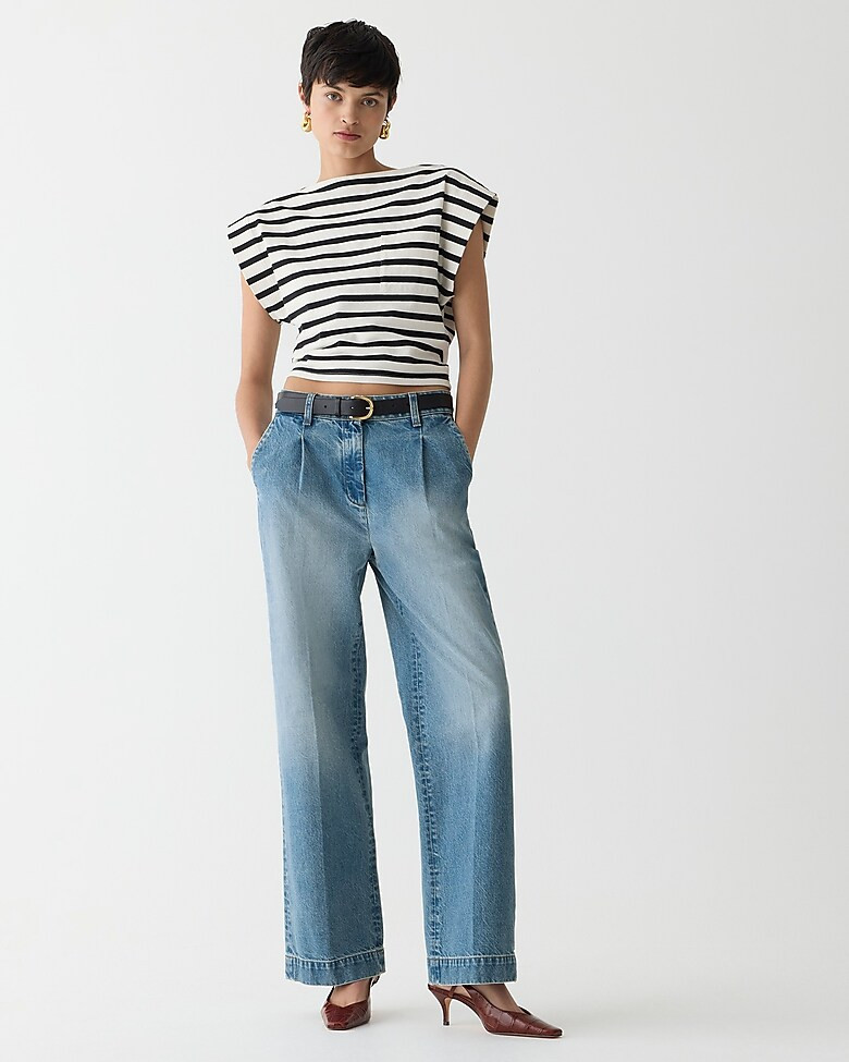 Petite wide-leg essential jean in Ruth wash | J. Crew US