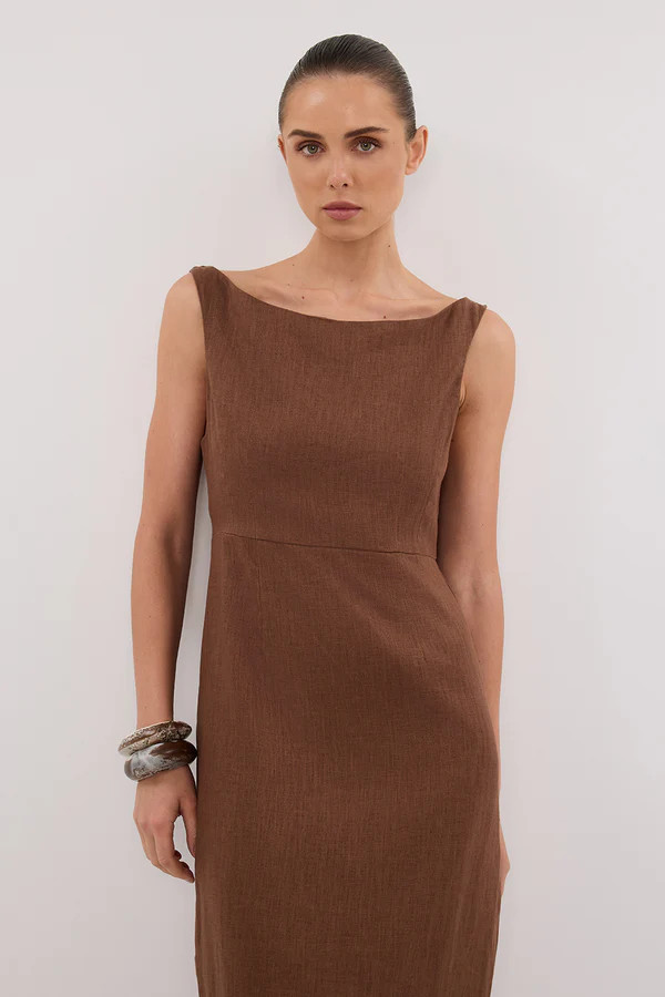 JULE FONDANT LINEN MIDI DRESS | DISSH