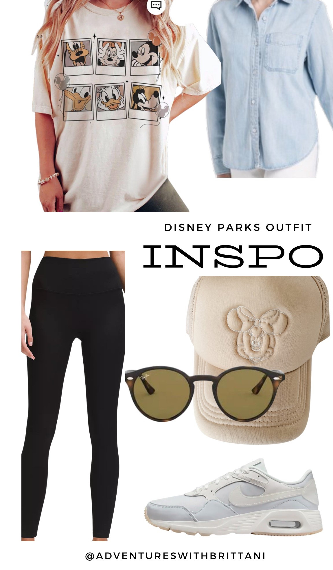 Calling all my neutral girlies! This is the perfect outfit for a day in the parks. Springtime calls for cool mornings and crisp evenings. This classic denim button up is the perfect look! Paired with muted and neutral tones it is chefs kiss! 

#LTKStyleTip #LTKTravel #LTKFindsUnder50