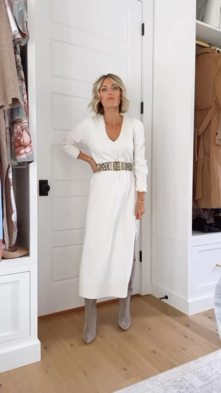 I love adding patterns to outfits with a belt! This one is currently out of stock, but I linked several similar options! Wearing XS in dress! 

Loverly Grey, fall outfit, fall dress, sweater dress, snakeskin belt, boots, suede boots 

#LTKSeasonal #LTKStyleTip