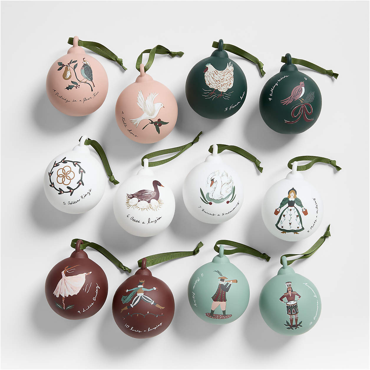 12 Days of Christmas Ornaments Boxed Set of 12 | Crate & Barrel | Crate & Barrel