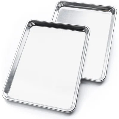 Quarter Sheet Baking Pans, Premium Quality Aluminum Cookie Sheet Set - Oven Safe, Nonstick, Rimmed Cooking Trays, 1/4 Baking Sheets For Oven, Roasting | Wayfair North America