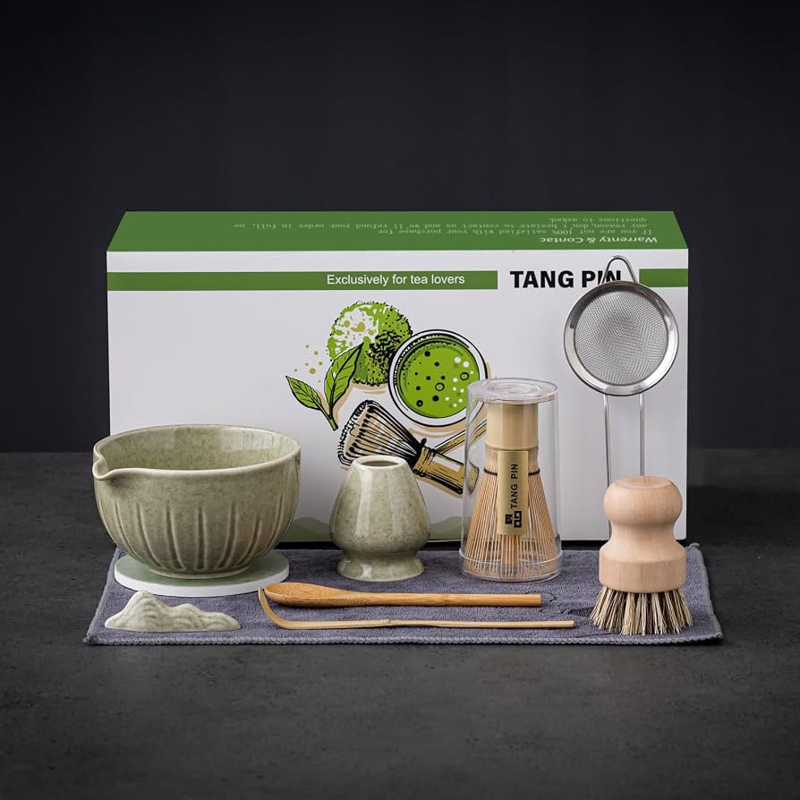 Amazon.com: TANG PIN Matcha Whisk Set, 15 OZ Matcha Bowl, Matcha Whisk and Stand, Scoop, Spoon, S... | Amazon (US)