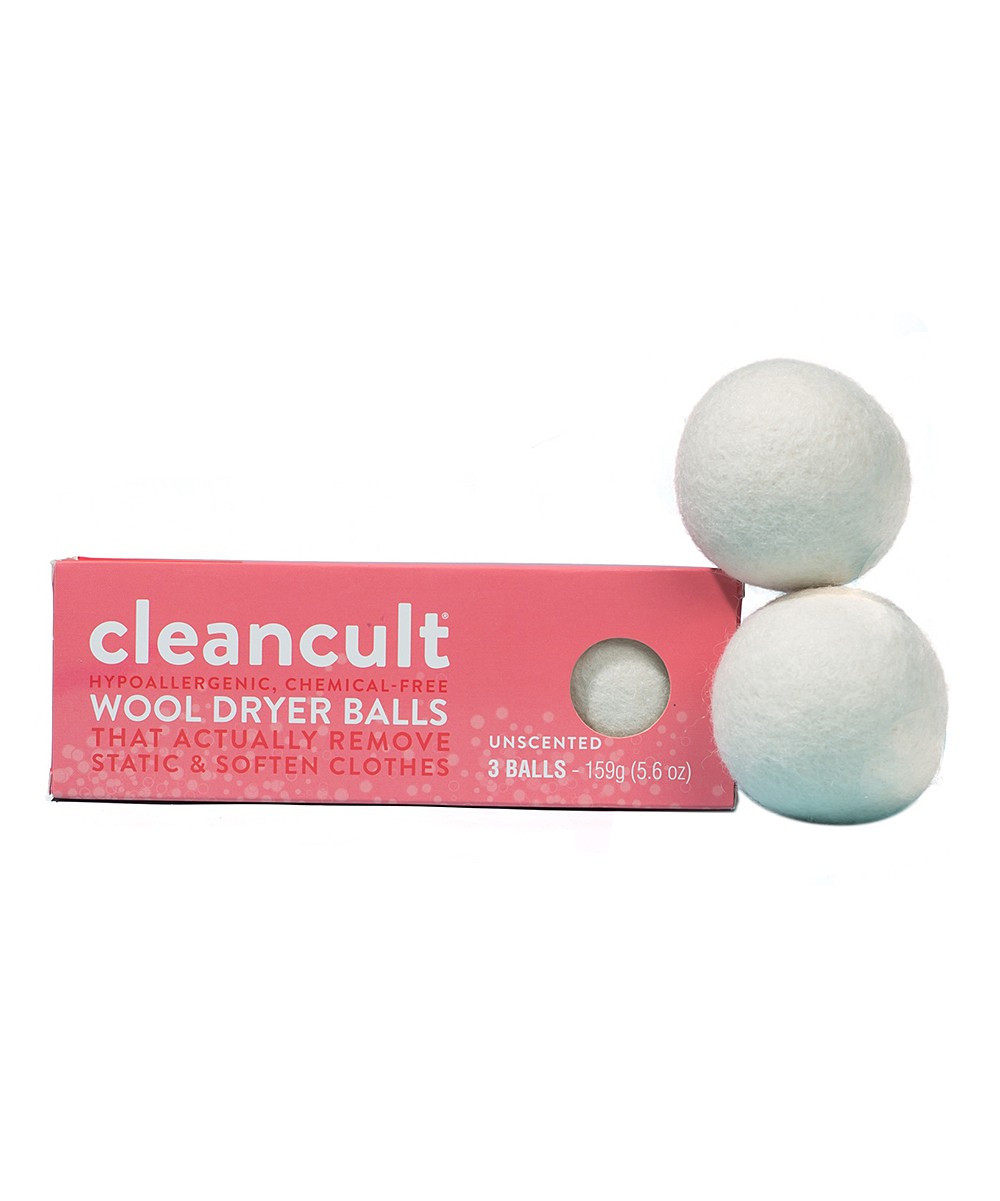 cleancult Dryer Cloths Pink - 3-CT. Wool Dryer Ball | Zulily