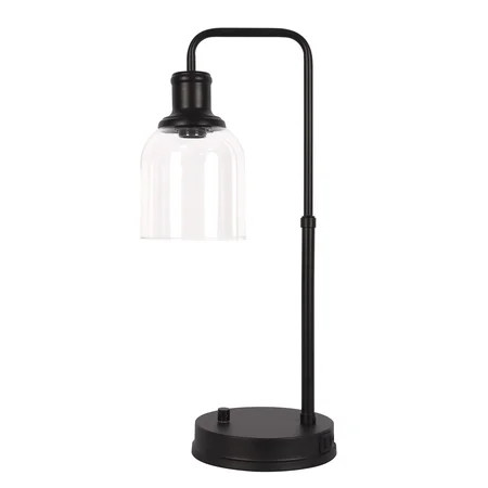 Better Homes & Gardens Bronze Table Lamp with Clear Glass Shade and USB/USB-C Ports | Walmart (US)