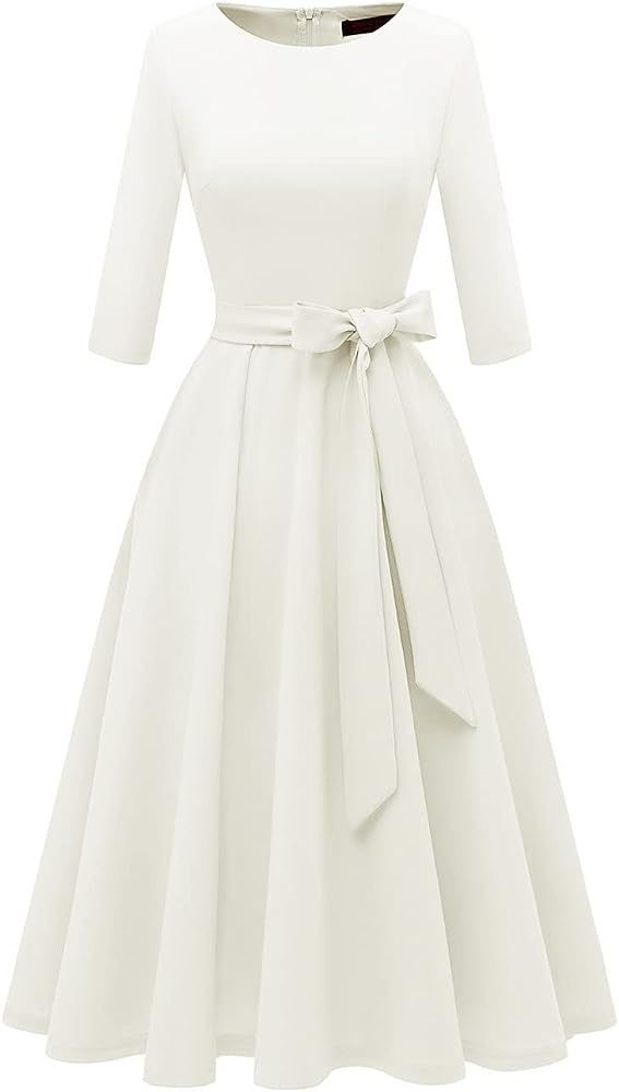 DRESSTELLS Cocktail Dress for Women, Vintage Modest Wedding Guest 3/4 Sleeves Fall Dresses 2024, ... | Amazon (US)
