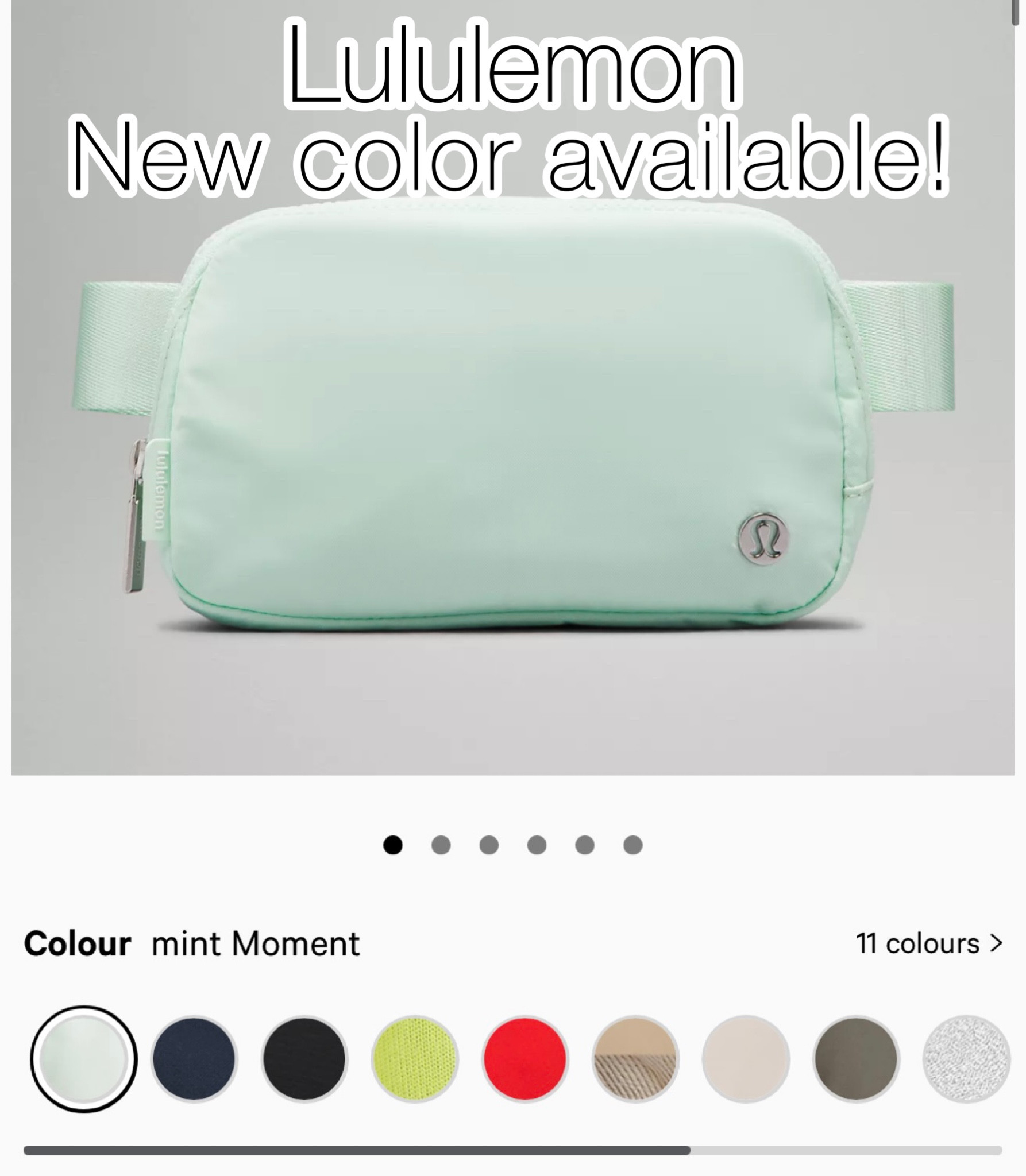 Lululemon Everywhere deals Belt Bag MINT MOMENT