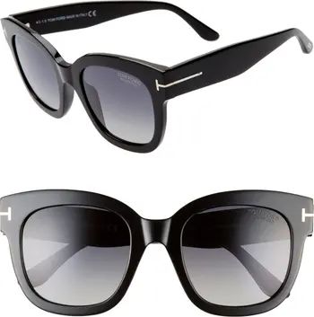 TOM FORD Beatrix 52mm Polarized Gradient Square Sunglasses | Nordstrom | Nordstrom