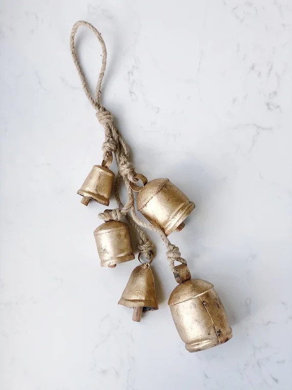 Gold Noah Bells | Holiday Door Hanger | Home Decor Accent | Christmas Decor | Etsy (US)
