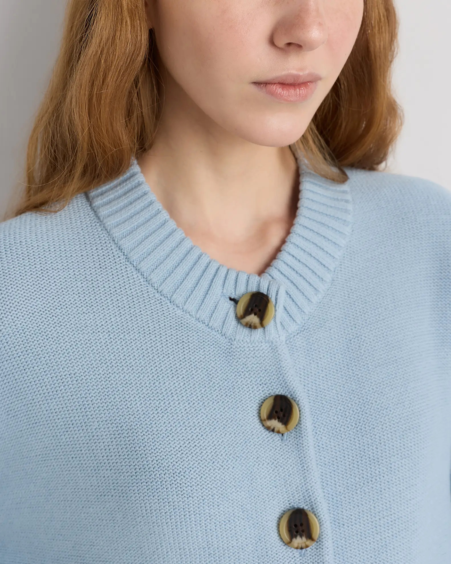 100% Organic Cotton Cropped Cardigan in Sky Blue | Quince