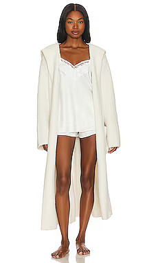 Barefoot Dreams CozyChic Ribbed Hooded Robe in Cream from Revolve.com | Revolve Clothing (Global)