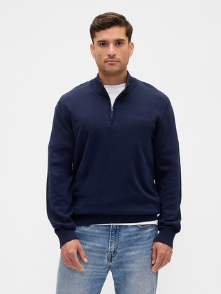Relaxed Quarter-Zip Mockneck Sweater | Gap Factory